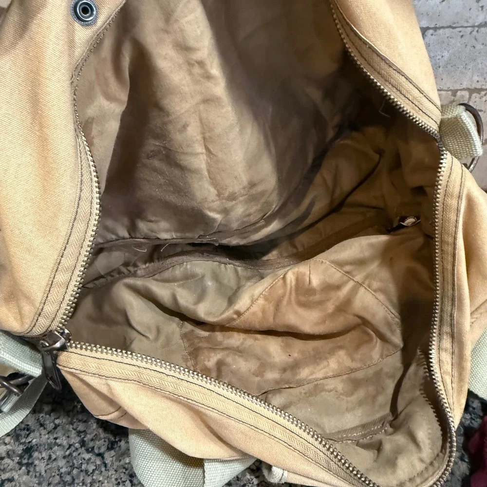 Rothco Khaki Canvas Duffel Bag Vintage Military Paratrooper Shoulder Bag Tan
